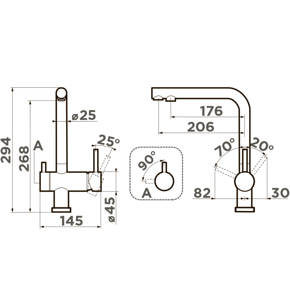 Смеситель для кухни Omoikiri Nagano P + Pure Drop Lite с фильтром Серый матовый 4219.8028P — изображение 2