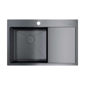 Мойка кухонная Omoikiri Akisame 78 левая Вороненая сталь 4973099