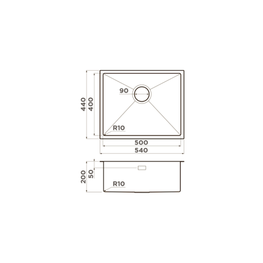 Мойка кухонная Omoikiri Taki 54 Вороненая сталь 4973107 — изображение 4