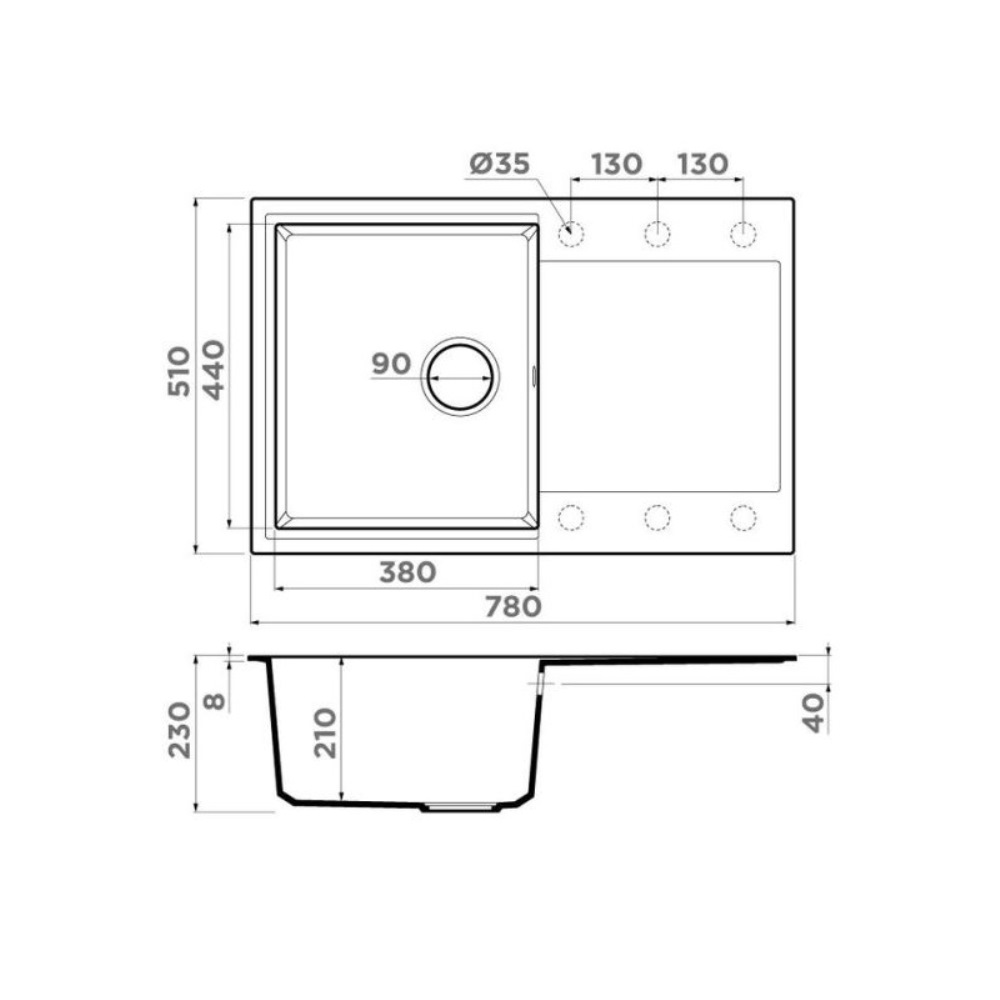 Мойка кухонная Omoikiri Daisen 78 Платина 4993525 — изображение 4