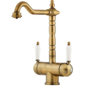 Смеситель для кухни Omoikiri Amagasaki Латунь античная / Белый 4994292