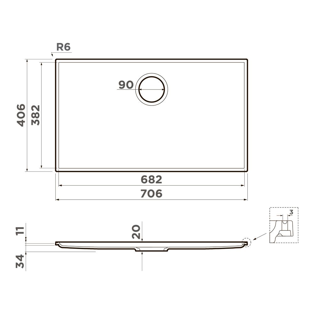 Мойка кухонная Omoikiri Kiten 70 Белый матовый 4997479 — изображение 4